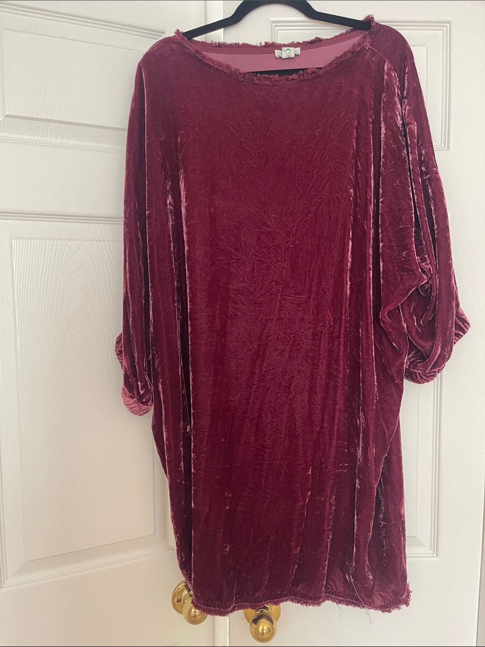 Velvet Shift Dress in Deep Wine